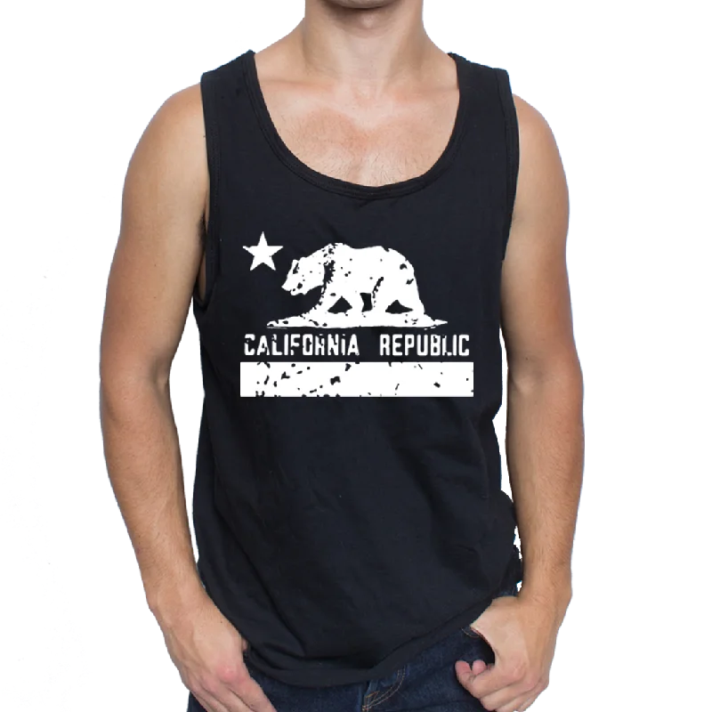 California Republic White Silhouette Men's Tank Top