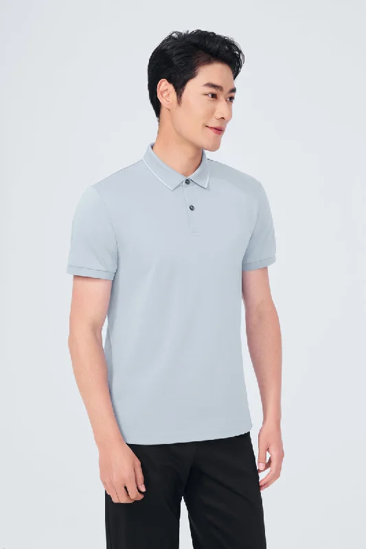 Super Soft Pique Tipped Polo | Grey Blue BLE251 Super Soft Pique Tipped Polo | Grey Blue BLE251