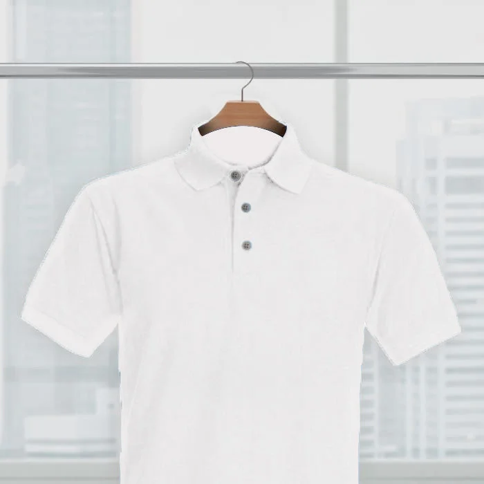 White Solid Polo T-shirt