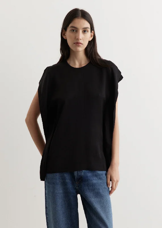 Side-Drape Satin Top