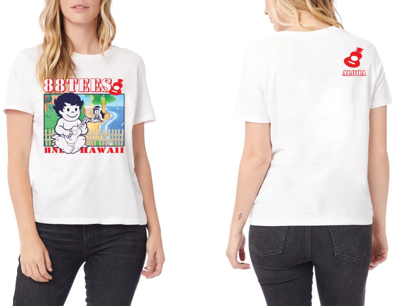 WOMENS SITTING ON THE BEACH TEE